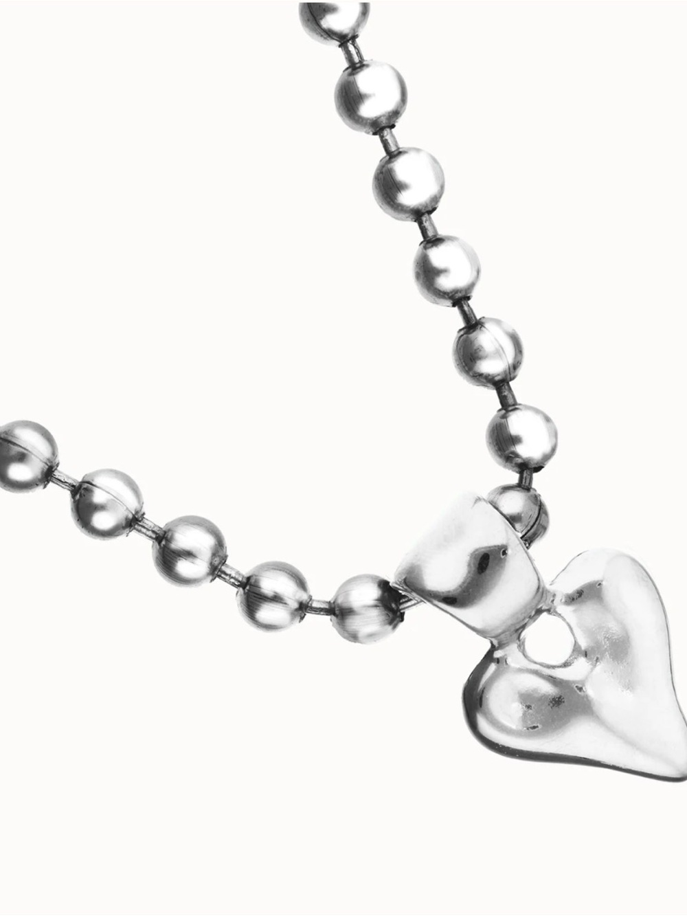 UNO de 50 Silver Heart Pendant Bead Chain Necklace